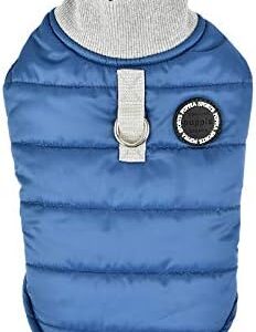 Puppia Waterproof Winter Vest with Integrated Harness, Dark Blue