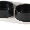Raised Ceramic Dog Bowl - Splash-Proof Dog Bowls with Stand - Double Bowl Cat Feeding Bowl Dog - Food Water Bowl Set for Small to Medium Dogs and Large Cats - 850 ml x 2