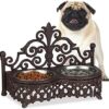 Relaxdays Dog Feeding Station Set, Brown, 23 x 31 x 15 cm