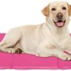 Relaxdays Self-Cooling Dog Mat, 60 x 100 cm, Wipeable, Gel Pad, Cooling for Animals, Pink