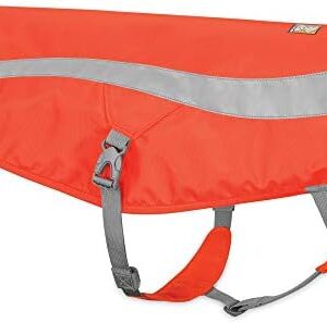 Ruffwear Safety Jacket for Dogs, High Visibility, Reflective, Hunting and Working Dogs, Miniature to Very Small Breeds, Size: XX-Small/X-Small, Blaze Orange, Track Jacket, 55202-850S2S1