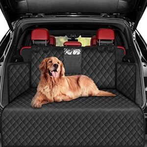 SIVEIS Car Boot Liner Protector for Dog, Universal Nonslip Waterproof Pet Dog Back Seat Cover, Washable Car Boot Protector Mat with Side Protection for Car Truck SUV, Black
