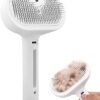 Shineyoo Cat Brush with Water Tank Pet Brushes for Short Hair Self-Cleaning Slicker Brush Removes Undercoat Fur Brush for Cats Dogs