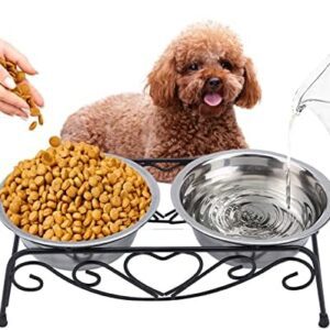Stainless Steel Dog Bowls, Cat Food Water Bowls, Feeding Bowl, Shelf Stand for Cats, Puppies, Small Dogs, Water Food