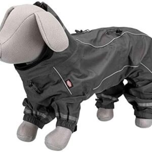 TRIXIE Vaasa Rain Jacket, L, 62 cm, Grey, Dog