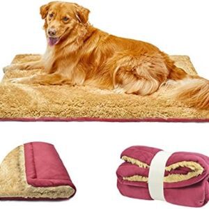 TVMALL Soft Dog Bed Mat and Crate Pad – Reversible 50”, Washable Travel Plush Cushion Mattress and Kennel Pad for Large, Medium and Small Dogs and Cats