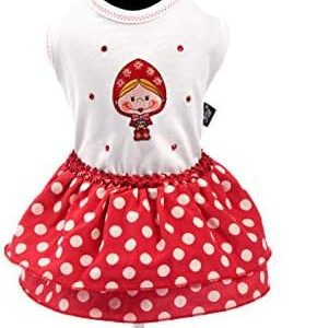 Trilly Tutti Brilli Jersey Dress with Polka Dots and Swarovski Stones, Red - 1 Item
