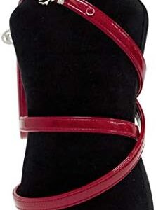 Trilly Tutti Brilli Yanng Leash with Swarovski Rivets and Fabric Snowflakes, Red Patent, 12 mm