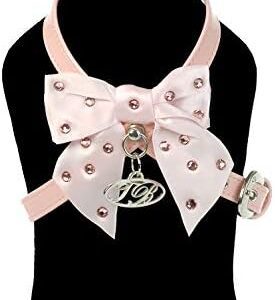 Trilly tutti Brilli Emily Dog's Harness with Coloured Swarovski Decorated Bow, Small, Pink Patent