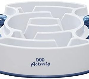 Trixie Activity Slide and Feed Strategy Game Slow Feeding Bowl, White, 30 x 27 cm Size