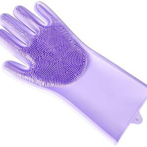 WUFY Grooming Glove for Dogs Cats Pet Grooming Rubber Grooming Glove Hair Remover Brush Gentle Cat Glove Grooming Short Hair Long Hair