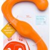 West Paw Zogoflex Bumi Dog Tug Toy – S-Shaped, Lightweight Chew Toys for Fetch, Play, Pet Exercise – Tug of War Soft Flinging Squishy Chewy Toy for Dogs – Guaranteed, Latex-Free, Large 9.5", Tangerine