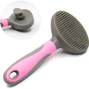 YAVO-EU Premium Fur Brush Pet Hair Comb DeShedding Tool Hair Remover Professional Grooming for Dog & Cat Fur Brush (Pink)