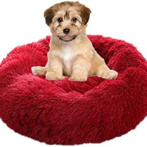 YBBT Dog Basket Round Cat Basket Fluffy Pet Bed Cushion Soft and Comfortable, Warm, Waterproof, Non-Slip and Washable Dog Cushion Suitable for Cats, Dogs