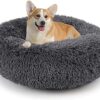 ZOZIJIU Fluffy Dog Bed, Round Dog Cushion, Doughnut Cat Beds, Washable Dog Basket for Small, Medium and Large Dogs, Cats and Other Pets