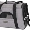 lionto Foldable Dog Bag Dog Box Travel Bag for Pets Dog Transport Box Aeroplane Bag for Small Dogs Cat Bag Grey
