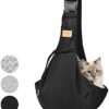 vrbabies Dog Carriers for Small Dogs Hands Free Breathable Reversible Dog Sling Carrier, Adjustable Cotton Dog Carrier Sling Design Suitable for Puppy, Small Dogs, and Cats for Outdoor Travel (Black)