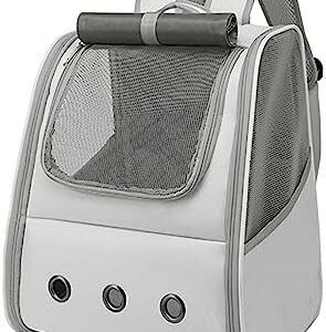 PETCUTE Dog Cat Backpack, Fully Ventilated Pet Backpack for Cats and Puppies with Internal Safety Belt, Removable Mat, Airline Approved, Cat Carrier Backpack for Travel and Hiking