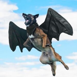 Funny Bat Wing Costumes for Dog, Cute Furry Pet Clothing for Halloween (Black bat Wing, Size L)