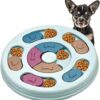 Aprilye Interactive Dog Puzzle Feeder Toy, Dog Puzzle Slow Feeder Toy, Round Bowl Dog Toy for Dog IQ Educational Toys - Blue