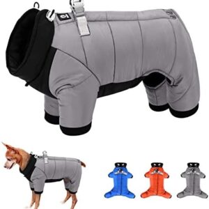 Beirui Waterproof Small Dog Coats for Puppy - Windproof Warm Full Body Coat for Small Dogs - Quality Puppy Winter Clothes Reflective Outdoor Snow Jacket(Gray,Chest)
