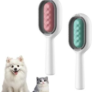 Blue Pet Hair Removal Comb with Water Tank, Effective Pet Hair Remover with Water Tank, Practical Cat Brush, Long Hair, Powerful Cleaning Brush for Pet Hair, Ideal for Dogs and Cats