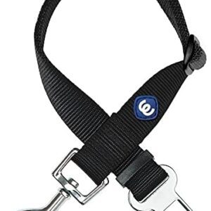 Blueberry Pet Classic Dog Seat Belt Tether for Dogs Cats, Black, Durable Safety Car Vehicle Seatbelts Leads Use with Harness