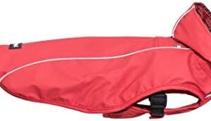 CHIARA Scotty Dog Raincoat 100 Percent Waterproof, Harness Integrated Sports Rain Jacket, X-Large, Red