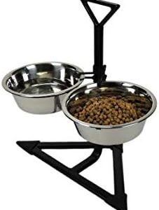 Classic Pet Products Classic Pet Products Double Feeder Corner High Stand with 2 x 1700 ml Stainless Steel Dishes - Adjustable Height