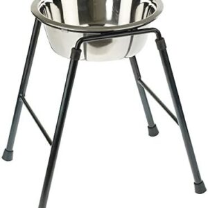 Classic Pet Products Single Feeder High Stand with 4000 ml Stainless Steel Dish, 370 mm Tall
