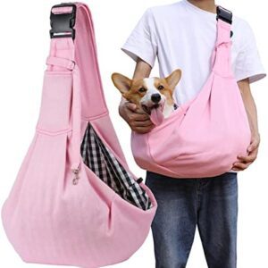 Dog Bag for Small Dogs Dog Carry Bag up to 8 kg Cat Shoulder Bag for Walking Pink