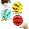 Dog Ball with Dental Care, Pack of 2 Dog Toy Ball, Chew Toy for Puppies, Natural Rubber Dog Feeder Ball, Natural Rubber Puppy Toy for Small Dogs (5 cm)