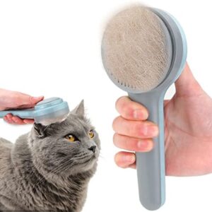 Dog Brush, Cat Brush, Self-Cleaning Slicker Brush, Pets Brush, Pet Brushes with Large Button for Cats, Dogs, Massage, Cleaning, Easy to Use, Remove, Undercoat Care Tool