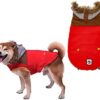 Dog Coat for Small Dogs, Waterproof Warm Dog Winter Coat, Dog Jacket, Dog Raincoat, Waterproof Large Dogs, Raincoat Dog for Large Medium Small Dogs (2XL, Red)