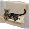 Ducomi Warmy - Bed with Heater - 46 x 32 cm - Hammock for Radiators for Cats and Dogs up to 5 kg - Hanging Bed with Washable Soft Warm Blanket (Beige)