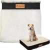 Ellie-Bo Soft Crate/Cage Mattress Faux Suede and Sheepskin Topping Cover Fit 24-Inch Small Black and White
