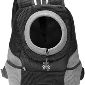 Filhome Dog Backpack Cat Backpack Travel Bag Transport Bag Breathable Dog Carrier Travel Backpack Pet Carrier Bag (Black/L)