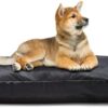Flowen Dog Bed Washable Dog Cushion Small and Medium Dog Cat Bed Waterproof with Removable Outer Cover Anti-Bite and Anti-Scratch Dog Mat 75 x 50 cm Ideal in Summer and Winter Black