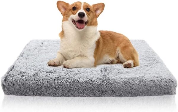 Fluffy Dog Mat Orthopaedic Dog Bed 75 x 50 x 6 cm Dog Bed Comfort Fluffy Dog Bed Washable Padded Long Plush Dog Mat for Large Medium Dogs Soft Dog Cushion Boxes (L)