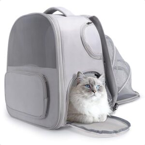 Furryilla Cat Backpack Dog Backpack Expandable Carry Bag for Cats Dogs up to 6 kg, Foldable Pet Backpack with Inner Safety Lead and Pet Mat, 32 x 23.5 x 39 cm