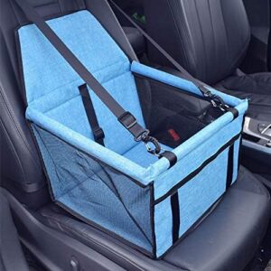 GUOYI New Waterproof Breathable Pet Car Mat Safety Pet Car Booster Washable Matte Oxford Cloth Car Pet Carrier Bag (Blue Lake)