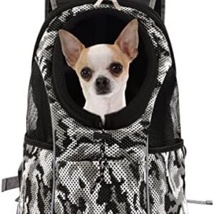 GoGou Dog Backpack Cat Backpack Pet Backpack Dog Bag Transport Bag Transport Backpack for Small Dogs Cats up to 4 kg, Grey/White