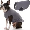 Gooby - Stretch Fleece Vest, Pullover Fleece Vest Jacket Sweater for Dogs, Gray, Large Length (13")