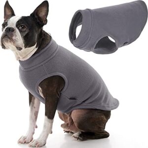Gooby - Stretch Fleece Vest, Pullover Fleece Vest Jacket Sweater for Dogs, Gray, Large Length (13")