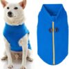 Gooby - Zip Up Fleece Vest, Fleece Jacket Sweater with Zipper Closure and Leash Ring, Blue, Small