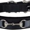 Happy-House Luxury 6071-3 Saddle Leather Collar (M) Silver/Black/Silver/Black