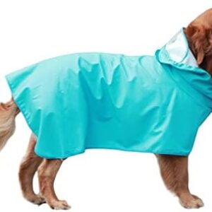 Hykiee Dog Raincoat, Waterproof, Dog Coat, Rain, Adjustable, Breathable Rain Jacket, Dog Raincoat with Hood, Collar Hole and Belly Protection for Small, Medium, Large Dogs (XXL, Blue)