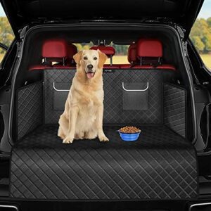KYG Universal Car Boot Protector for Dogs - Boot Liner with Boot Sill Protection Side Protection Waterproof Non-Slip Scratch Resistant Black Suitable for Most Cars and SUVs