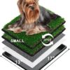 MEEXPAWS Dog Grass Pee Pads for Dogs with Tray | Small 44×34 cm | 2× Dog Artificial Grass Pads | 2 Training Pads | Indoor Dog Litter Box (Under 3kg Dog)