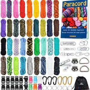 MONOBIN Paracord, 550 Paracord Combo Kit with Instruction Book - 36 Colors Multifunction Paracord Ropes and Complete Accessories for Making Paracord Bracelets, Lanyards, Dog Collars (36 Colors-B)